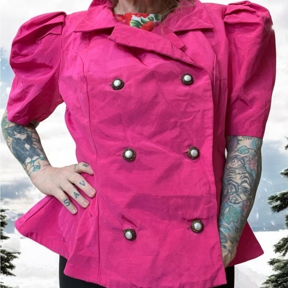 Vintage Hot Pink Double-Breasted Jacket - Picture 1 of 6